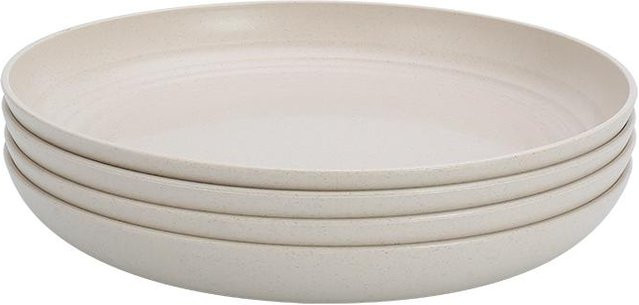 Yiran Furniture Geschirrset aus Weizenstroh mit 4 Tellern, Durchmesser: 17,78 cm, Farben: Blau, Beige, Pink, Grün - Bild 1
