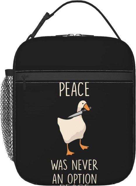Isolierte Lunchtasche Fancy Style Studio Gans Frieden war nie eine Option Thermische Kühltasche für Damen in Schwarz - Bild 1