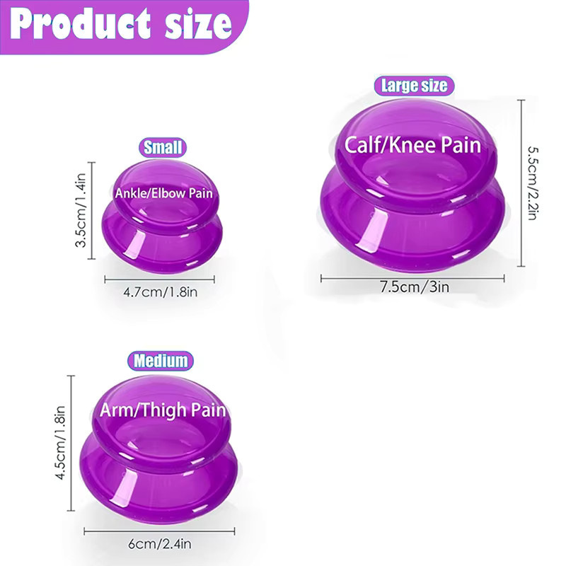 Schröpftherapie-Set Silikon, 7 Teile, für Gesicht und Körper, Unisex - Bild 2