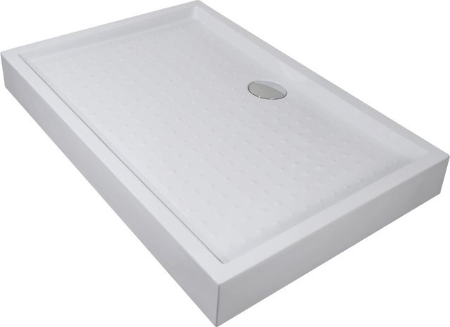Sanotechnik Duschwanne rechteckig aus Acryl in Weiß mit Anti-Slip-Funktion und bodengleichem Design, B/T: 120 x 80 cm - Bild 1