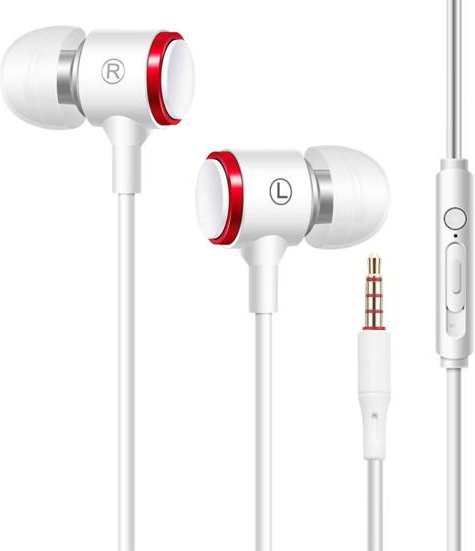 Puntos Phone Accessory In-Ear-Kopfhörer mit Geräuschunterdrückung und Mikrofon, kabelgebundenes Headset mit Dual-Treiber und Bass, 3,5-mm-Stecker, Weiß - Bild 1