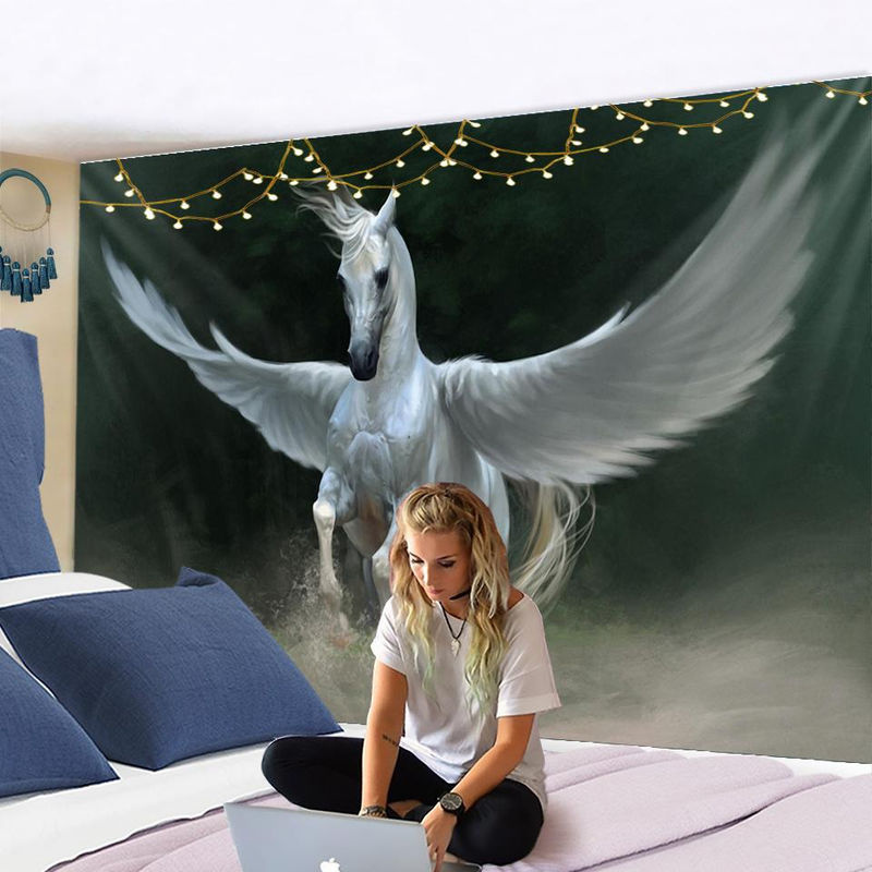 Binchi Outdoor Equipment Wandtapet mit Fantasy Pegasus Motiv, mehrfarbig, Bohemian Stil, B: 95 cm, H: 70 cm - Bild 2