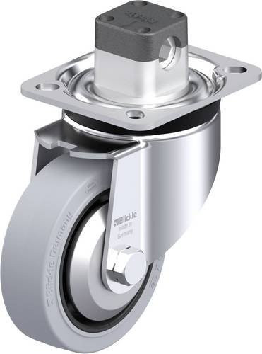 Blickle Stahlblech-Lenkrolle LK-POEV 100KAD-1-CS11-SG-FA in Grau und Schwarz mit 100 mm Rad-Durchmesser und 200 kg Tragfähigkeit - Bild 1