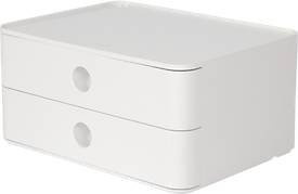 HAN Allison Smart-Box Schubladenbox mit 2 Schüben, Trennwänden und Kabelhalter, weiß, B/T/H: 26,0 x 19,5 x 12,5 cm - Bild 1