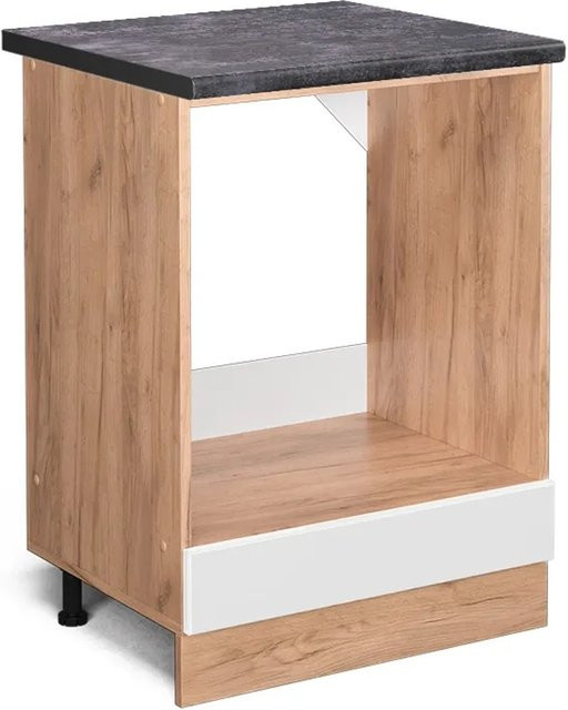 Vicco Herdumbauschrank R-Line in Weiß Hochglanz und Goldkraft Eiche mit Anthrazit, Breite: 60 cm, Höhe: 81,6 cm, Tiefe: 60 cm - Bild 1
