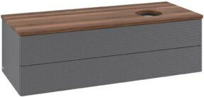 V&B Waschtischunterschrank Antao mit Frontstruktur in Anthrazit lackiert, B/T/H: 120 x 50 x 50 cm - Bild 1