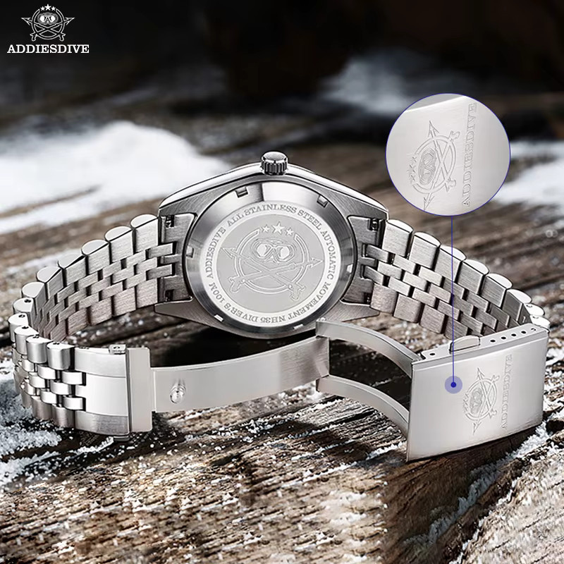 ADDIESDIVE Armbanduhr Automatik, Edelstahl, Weiß, Herren - Bild 5