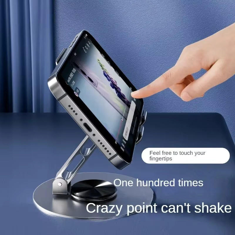 Aluminium Tablet Halter mit 360 Grad Rotation und flexibler Verstellbarkeit für iPad und Handy in Silber oder Purple - Bild 2