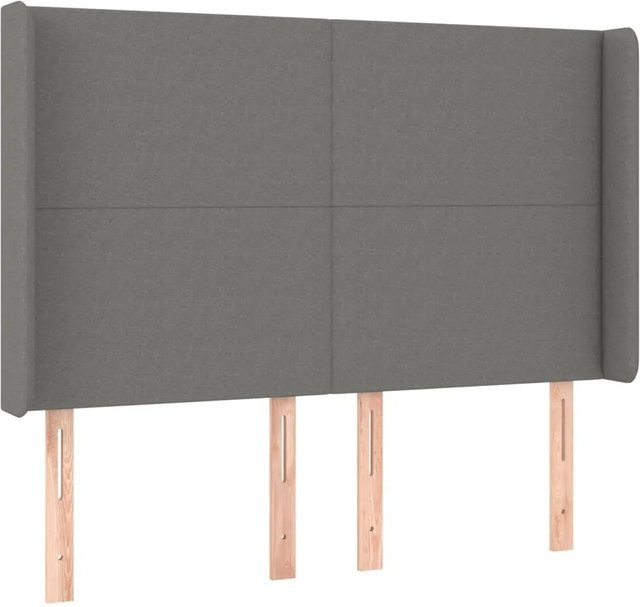 vidaXL LED Kopfteil modern Dunkelgrau mit USB-Ladeanschluss und integrierter Beleuchtung B: 147 cm, T: 16 cm, H: 118 bis 128 cm - Bild 1