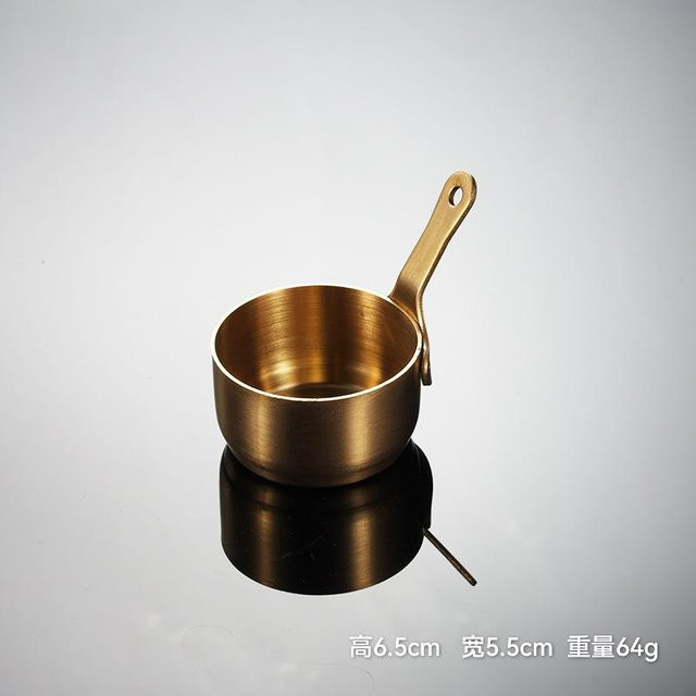 Yiran Furniture Soßenschale aus Edelstahl 304 in Gold mit Griff für BBQ und Outdoor-Einsatz - Bild 1