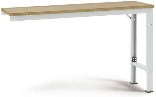 Manuflex Universal Spezial Arbeits-Anbautisch mit Multiplexplatte in Lichtgrau, B/T/H: 150 x 80 x 72,2-102,2 cm - Bild 1