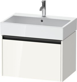 Duravit Waschtischunterschrank Ketho.2 in Weiß Hochglanz, wandhängend mit 1 Auszug, B: 68,4 cm, T: 46 cm, H: 44 cm - Bild 1