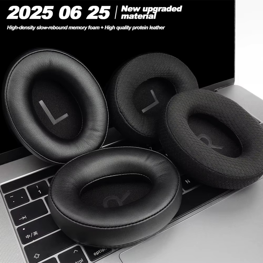 Ersatz-Ohrpolster für Soundpeats Space Pro Over-Ear Kopfhörer aus Memory-Schaum und Stoff in Schwarz - Bild 2