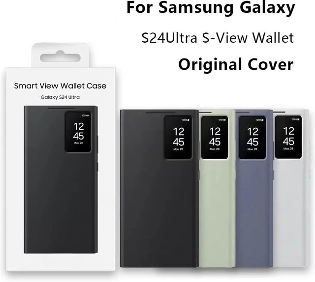 S-View Window Leder Wallet Card Case für Samsung Galaxy S25 S24 S23 Ultra S22 FE A55 A56 in Pink - Bild 1