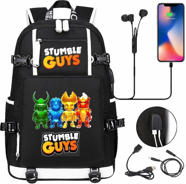 3-teiliges Schulrucksack-Set aus Oxford-Stoff in Schwarz mit Schultasche und Federmäppchen, B/T/H: 47 x 30 x 15 cm - Bild 1