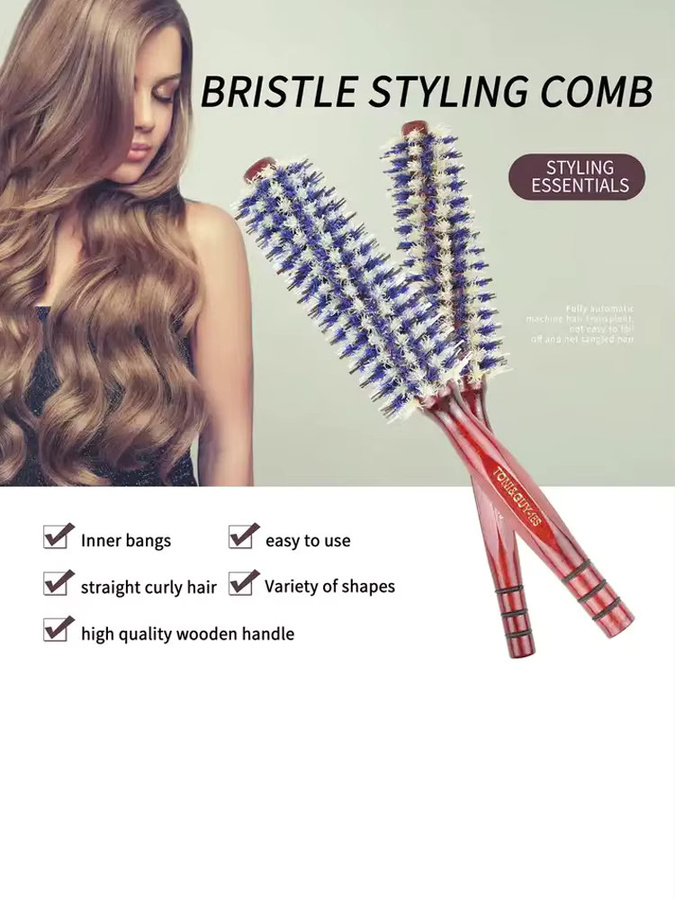 Haarbürste Twill Roller mit Holzgriff, Damen - Bild 2