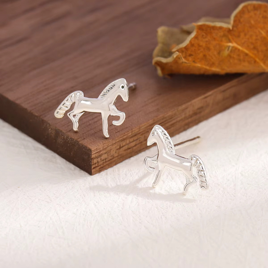 Ohrstecker GaGa-Duck, 925 Sterling Silber, Pony Pferd, Damen - Bild 3