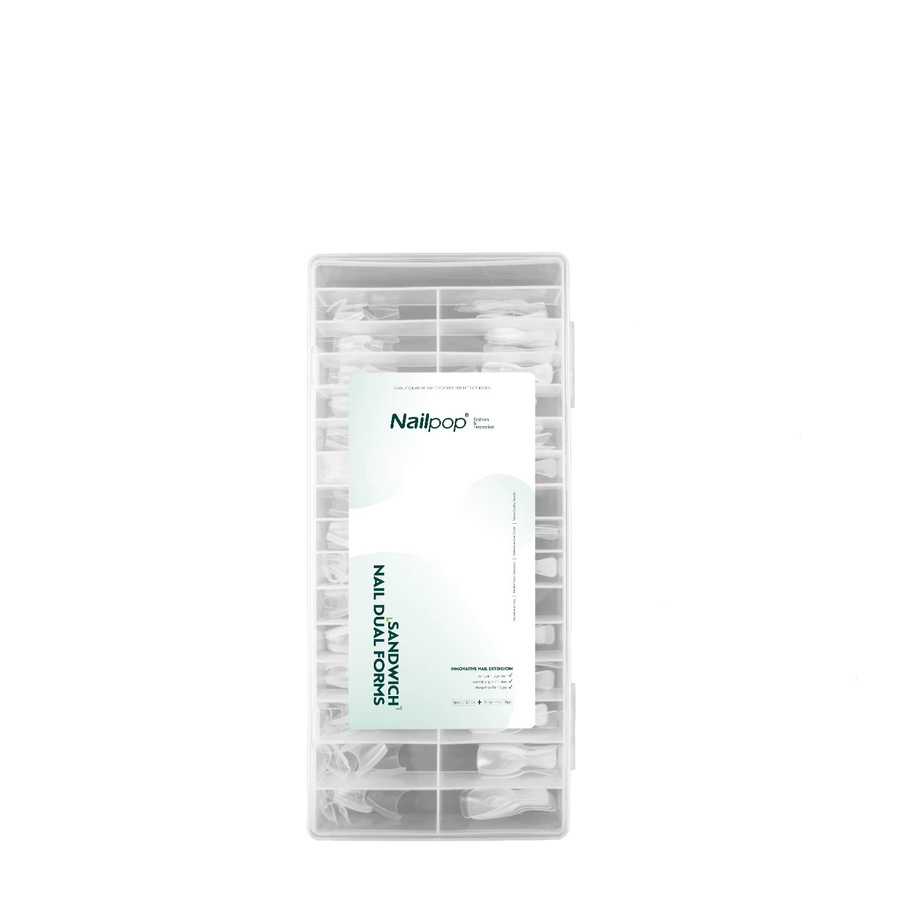 Nailpop Nagel-Dualformen Sandwich-Kit, Kurze Ovale, Transparent, 240 Stück - Bild 3