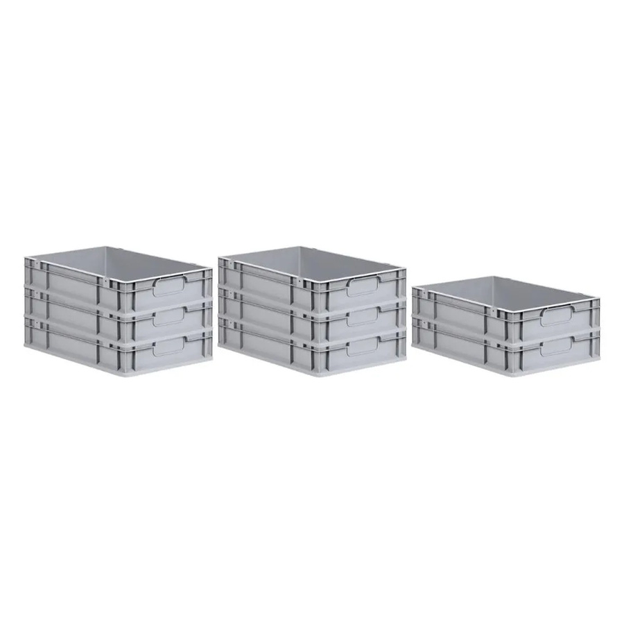 PROREGAL Spar Set 8x Eurobox Nextgen Economy Transportboxen Grau H x B x T: 12 x 40 x 60 cm - Bild 2