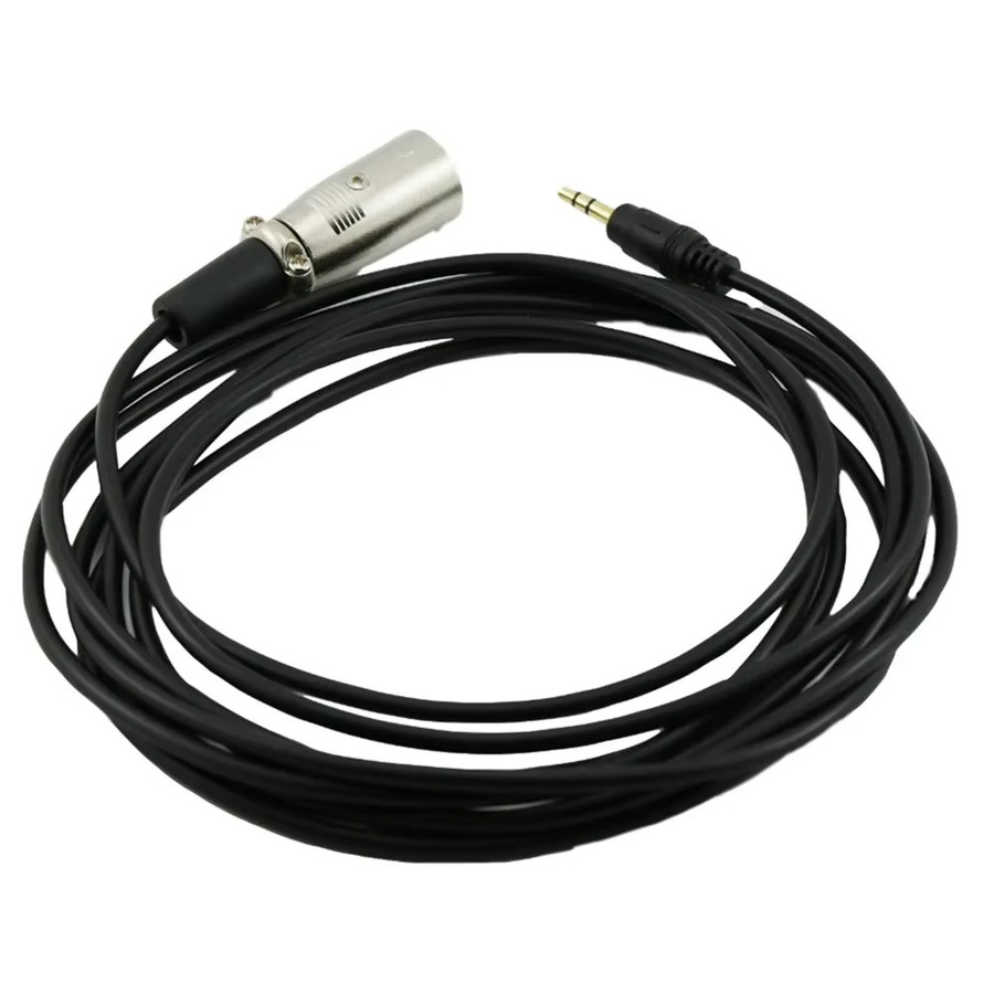 BSN Stereo-Verbindungskabel mit 3,5 mm Klinkenstecker auf XLR-Audio, 3-polig, Schwarz - Bild 2