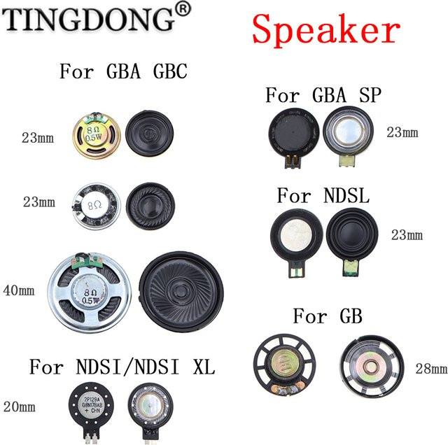 2er-Set TingDong Ersatz-Innenlautsprecher für GB, GBC, GBA, SP, NDSI XL und NDSL in den Größen 20mm, 23mm, 28mm oder 40mm - Bild 1