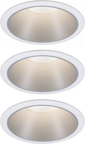 Paulmann Cole Coin LED Einbauleuchte 3er Set, dimmbar, Weiß/Silber, 6W, Warmweiß - Bild 1