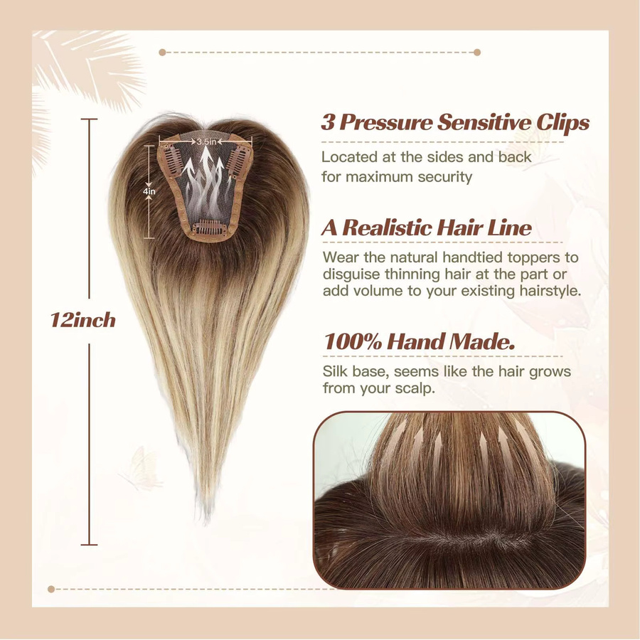 HAIRCUBE Ombre-Topper, 30,5 cm, 100 % Remy-Echthaar, Damen - Bild 2