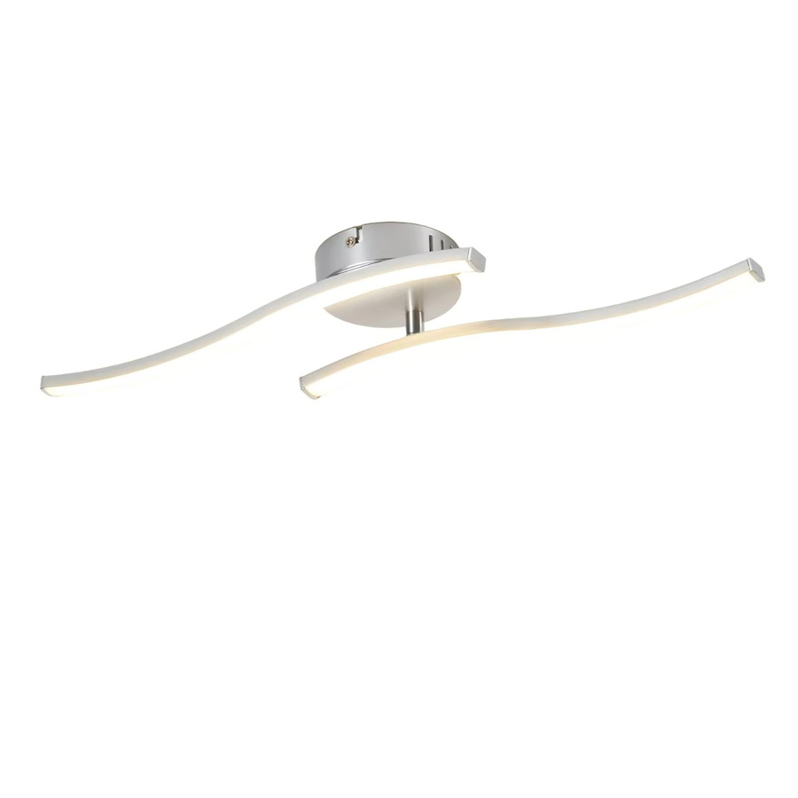 Cliheet 2-flammige LED-Deckenleuchte in Silber mit modernem Wellendesign, 12W, 3000K Warmweiß - Bild 3