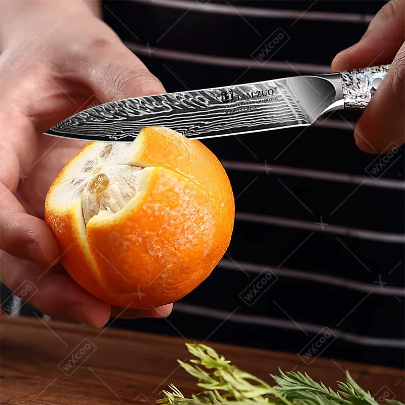 WXCOO Messerset aus Damaststahl in Silber mit Santoku-Messer, Fleischbeil und Ausbeinmesser inklusive Aufbewahrungsbox - Bild 2