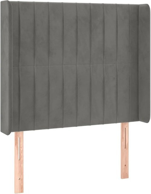 vidaXL LED Kopfteil aus Samt in Hellgrau mit USB-Ladeport und integrierter Beleuchtung, B/T/H: 103 x 16 x 118/128 cm - Bild 1