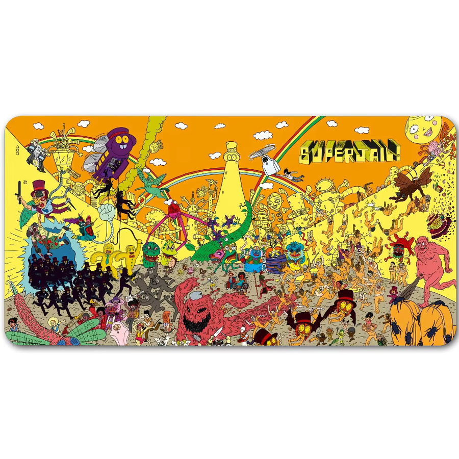 Lustiges Cartoon S-Superjail-S Mauspad in Multicolour, rutschfeste Gummi-Computermatte für Gamer und Büro, große Schreibtischunterlage für Laptop und PC - Bild 7