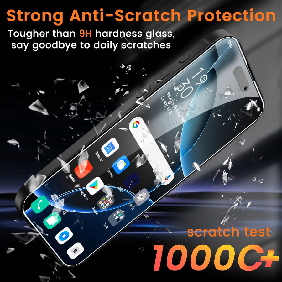 ZNQO 6-in-1 Datenschutz Schutzglas Set für iPhone 16 15 14 13 12 11 Pro Max Plus mit Displayschutz und Kameralinsenschutz - Bild 4