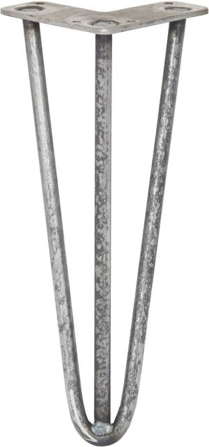 Monstershop 4er Set Hairpin Tischbeine mit 3 Streben aus Rohstahl in Silber Matt, Höhe: 30,5 cm - Bild 1