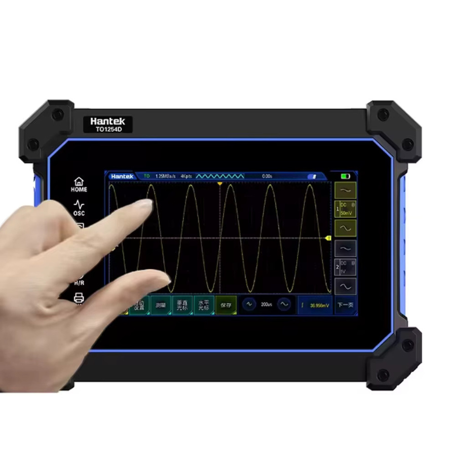 Hantek TO1254D Digitales Oszilloskop der TO1000 Serie mit Touchscreen, 4-Kanal Tragbares USB-Oszilloskop, Signalquelle und Multimeter-Tester in Schwarz - Bild 2