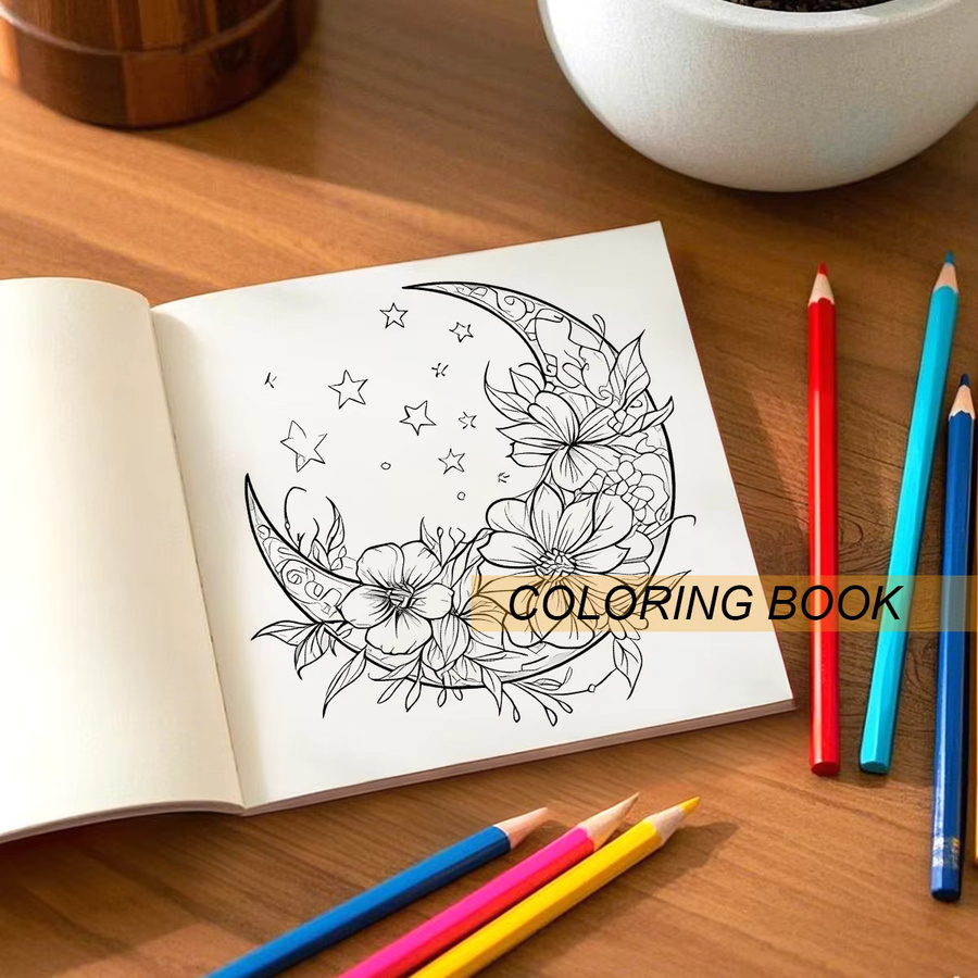 BOHO MOON Malbuch für Erwachsene und Teenager mit 30 Blatt dickem Papier in Multicolour - Bild 4