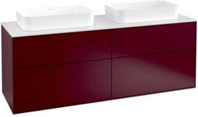 Villeroy & Boch Waschtischunterschrank Finion in Weiß Peony Matt, Wandmontage, B/H/T: 160 x 50,1 x 50,1 cm - Bild 1