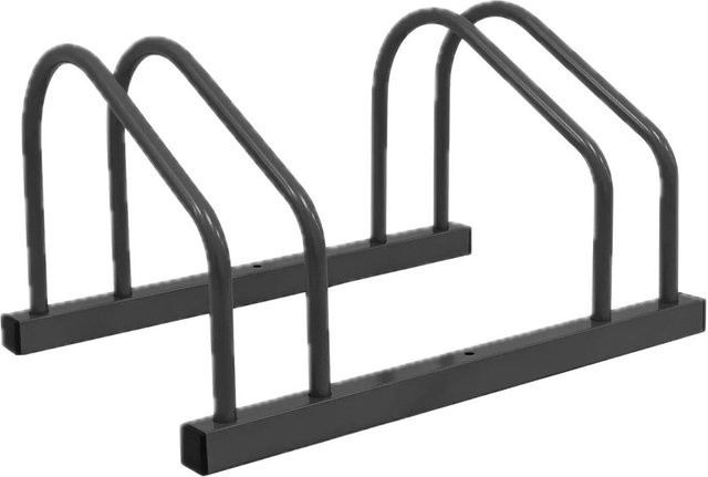 Relaxdays Fahrradständer aus Stahl für 2 Fahrräder in Anthrazit, Boden- und Wandmontage, B/T/H: 51 x 27 x 24 cm - Bild 1