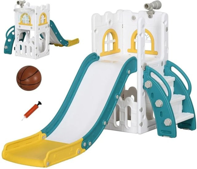 AIYAPLAY Kinderrutsche 4 in 1 mit Basketball, ab 1 Jahr - Bild 1