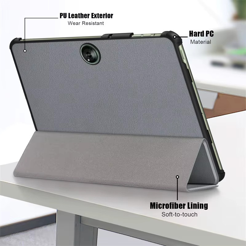 Magnetische Leder Schutzhülle für OPPO Pad Neo 11,4 Zoll Trifold Smart Cover in Schwarz und Grau - Bild 4