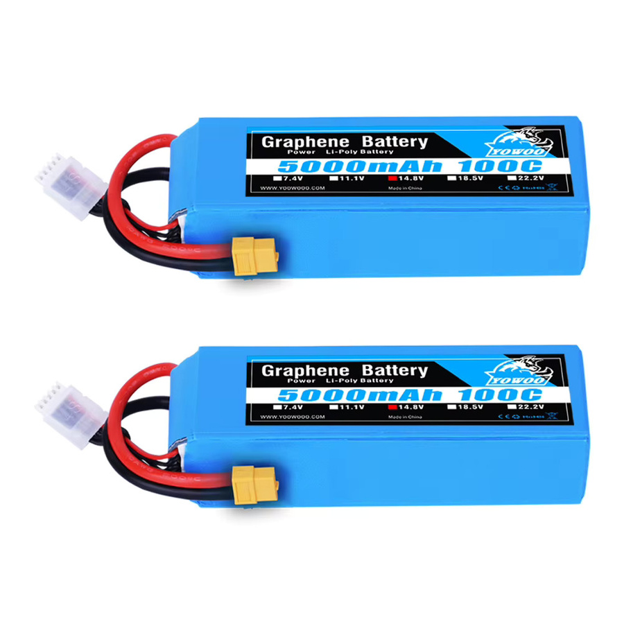 Yewoo Graphene Lipo 4S Batterie, 14,8 V 5000 mah XT60 100C, 1/2 Pack - Bild 4