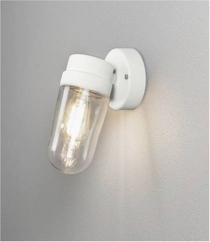 Konstsmide Vega Außenwandleuchte aus Aluminium in Weiß, B/H: 24,5 x 18,5 cm, E27, 60W, IP54 - Bild 1