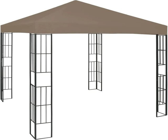 vidaXL Pavillon aus Stahl und Polyester in Taupe mit Verdeck und Klettverschlüssen B: 300 cm, T: 300 cm, H: 260 cm - Bild 1