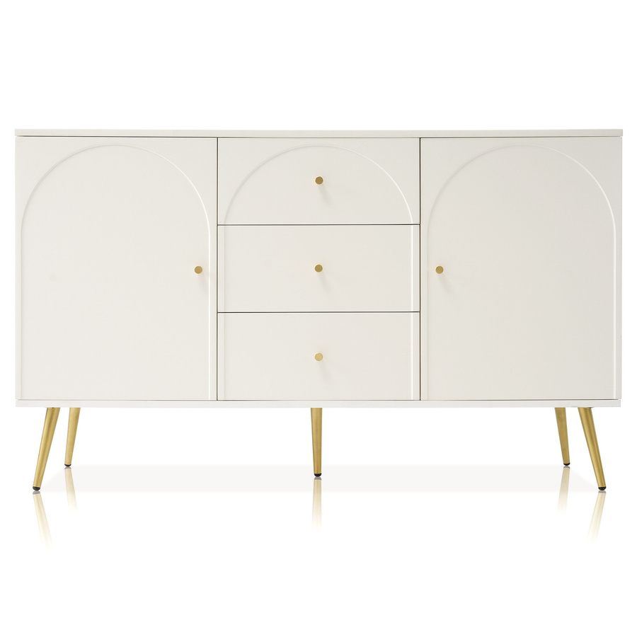 AB Store Anrichte in Weiß mit 3 Schubladen und 2 Türen sowie höhenverstellbarem Regal, B/H/T: 140 x 84 x 40 cm - Bild 2