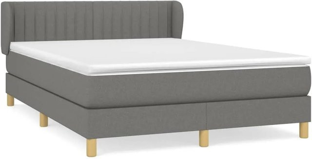 vidaXL Boxspringbett Hybrid mit Matratze und Taschenfederkern, Dunkelgrau, B/T/H: 140 x 200 cm - Bild 1