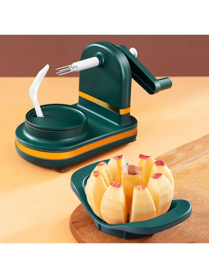 Multifunktionaler manueller Obstschneider und Gemüseschneider mit Edelstahlklingen in Grün - Bild 4