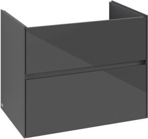 V&B Waschtischunterschrank Collaro in Glossy Grey mit mittiger Waschtischöffnung, B/T/H: 76,1 x 48,0 x 61,0 cm - Bild 1