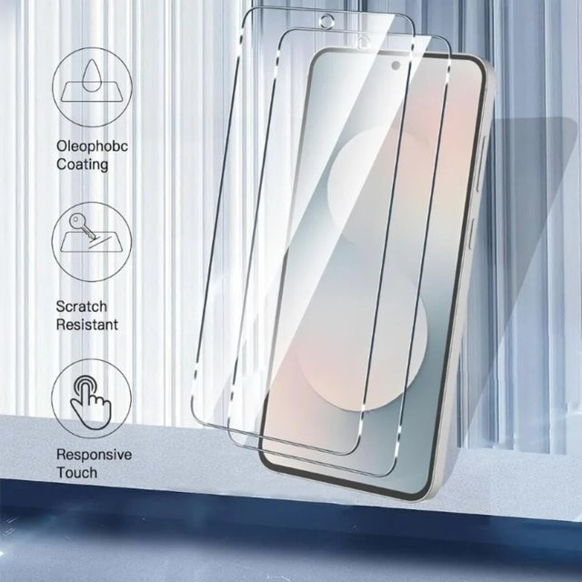 2 Stück HD Displayschutz aus gehärtetem Glas für Samsung Galaxy S25 Ultra, S24, S23, S22, S21 und FE in Transparent - Bild 1