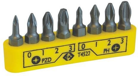 C.K Bit-Set T4522 8-teilig mit Kreuzschlitz Phillips und Kreuzschlitz Pozidriv aus Stahl, Mehrfarbig - Bild 1