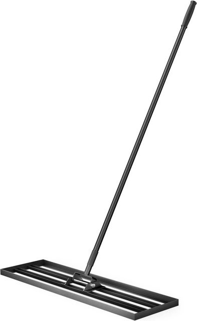 Wiltec Aluminium Rasenrakel mit Stiel in Schwarz zur Flächenebnung und zum Sanden, B: 76 cm, T: 25,4 cm - Bild 1