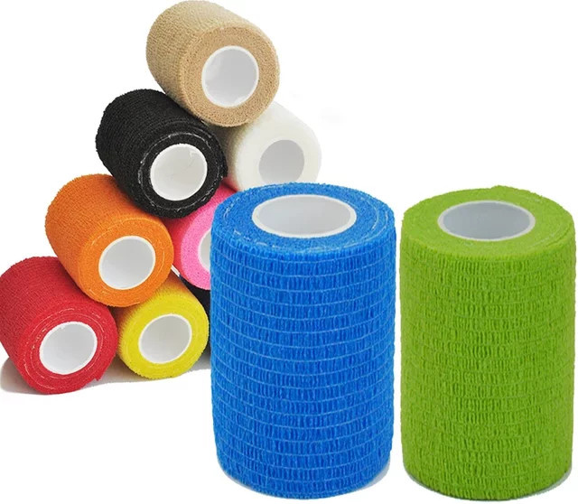 Elastische selbstklebende Vliesbandage als kohäsive Bandage für Sportbefestigung an Finger, Handgelenk und Bein, 1 Rolle, Länge: 4,6 m - Bild 1